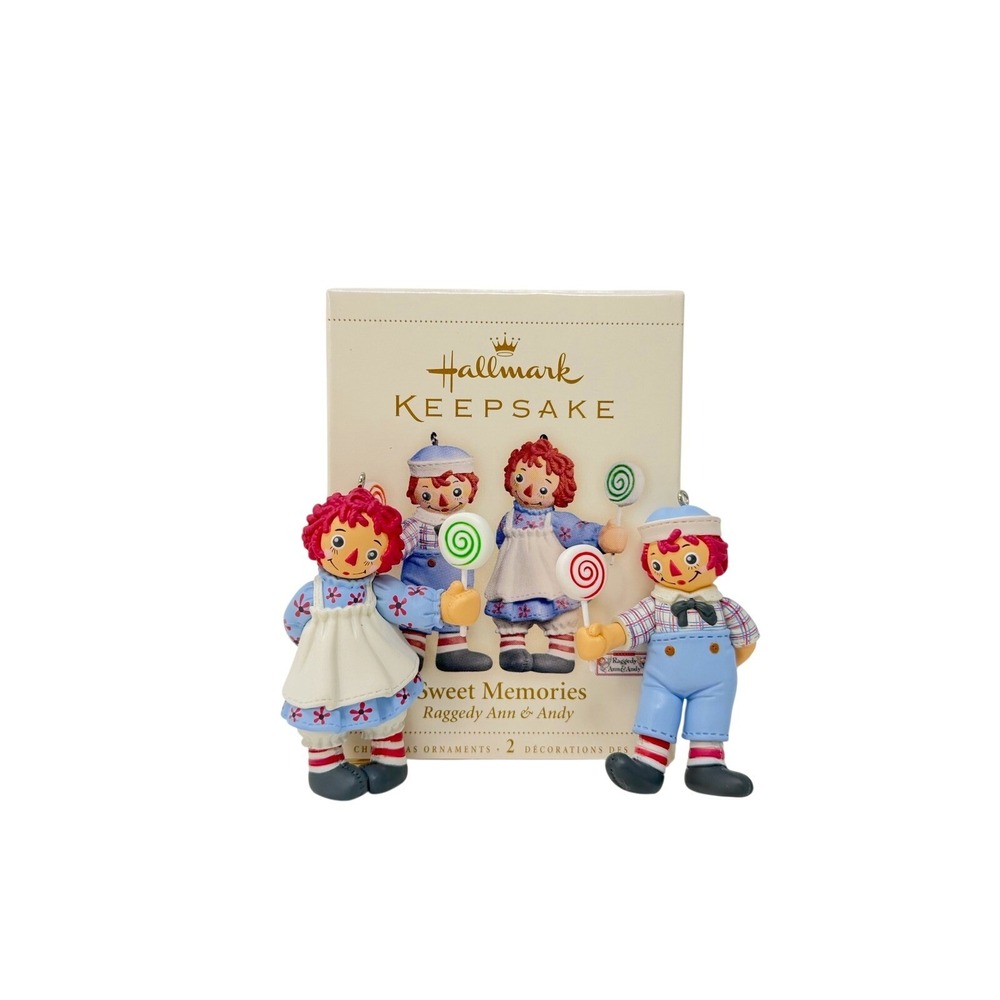 Hallmark Keepsake Sweet Memories Raggedy Ann Andy 2006 Ornament Set Box